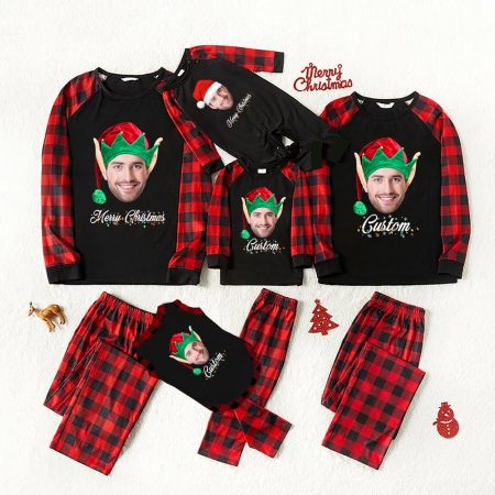 Custom Photo Elf Family Christmas Pyjamas