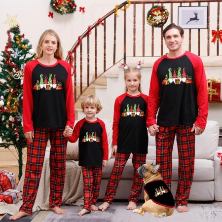 Cute Gonk Family And Dog Christmas Pyjamas Uk