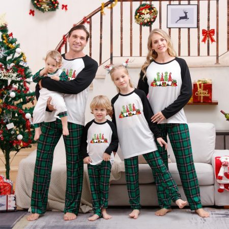 Cute Gonk Family Christmas Pyjamas With Dog
