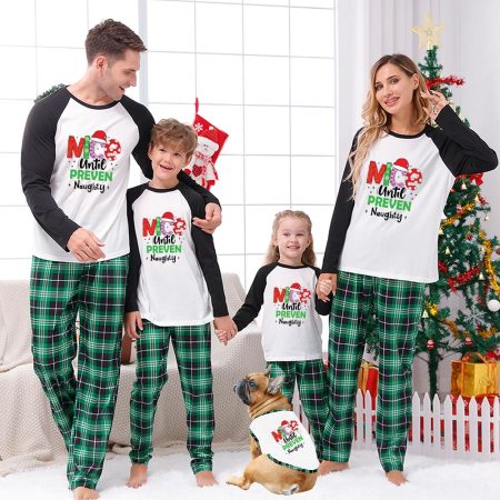 Nice Or Naughty Matching Family Pjs Green
