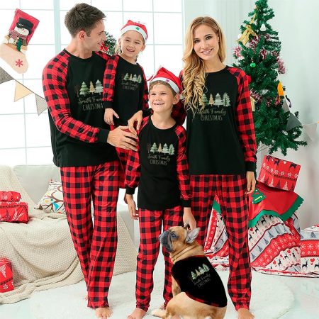 Pine Tree Personalised Christmas Pjs With Family Names