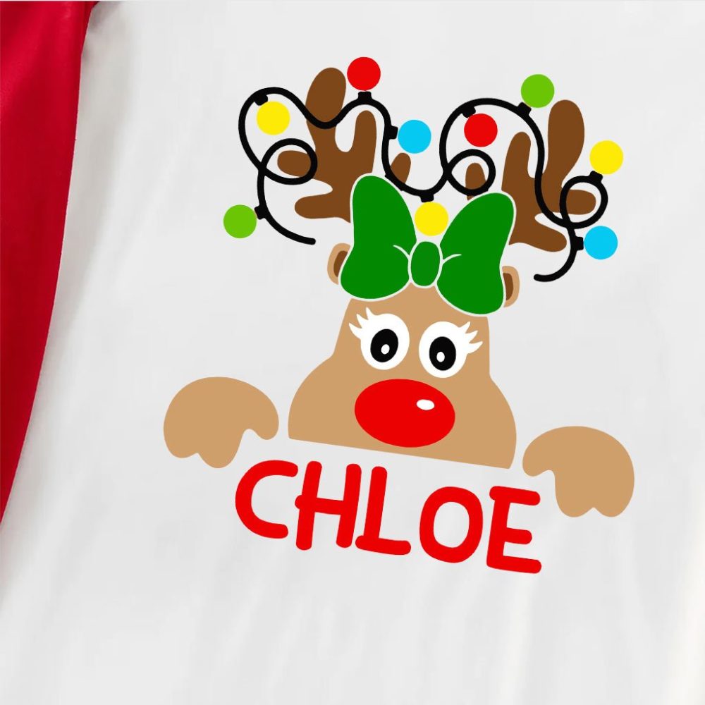 Reindeer Christmas Personalised Pjs With Names
