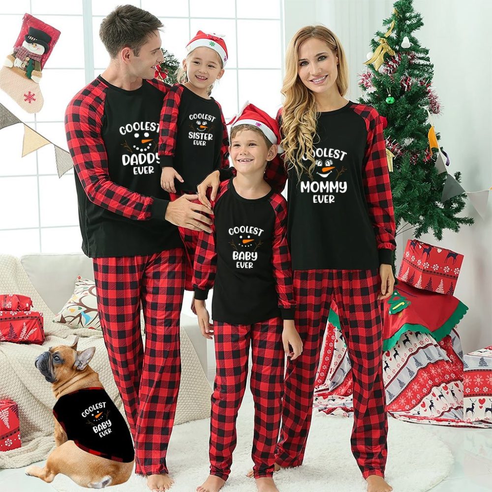 Snowman Face Personalised Family Christmas Pyjamas