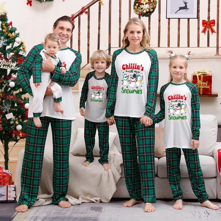 Chillin' with Snowmies Family And Dog Christmas Pyjamas Uk
