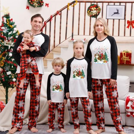 Family Matching Christmas Pjs with Cute Santa