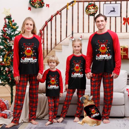 Funny Family Christmas Jammies Cousin Crew