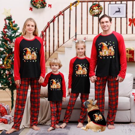 Gingerbread House Black Christmas Matching Pyjamas