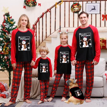 Let It Snow Family Jammies with Dog