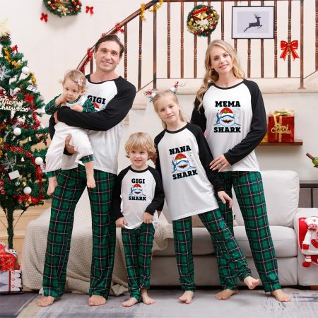 Personalised Matching Family Jammies Christmas with Cool Shark