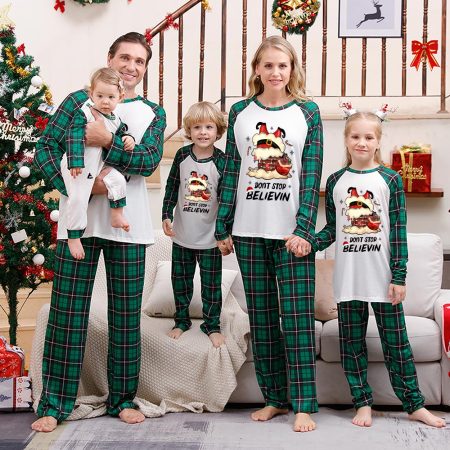 Santa Don't Stop Believin Christmas Family Pyjamas