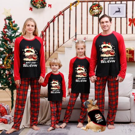 Santa Don't Stop Believin Christmas Pyjamas For Family
