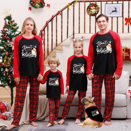 Santa Don't Stop Believing Family Christmas Pyjamas Uk