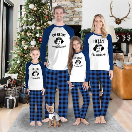 Custom Aunt Bethany Matching Family Christmas Pyjamas Blue