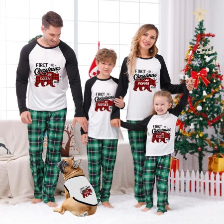 Bear Personalised 1st Christmas Pjs With Baby