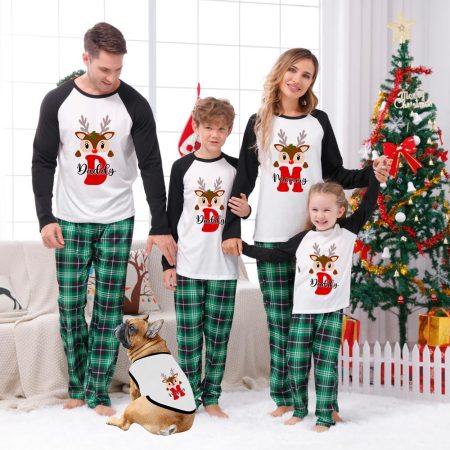 Reindeer Monogram Customised Family Xmas PJs
